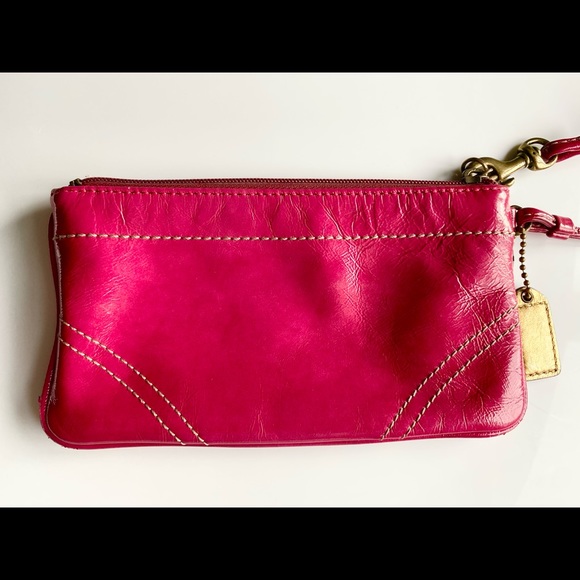Coach Magenta Patent Leather Wristlet - Picture 3 of 6